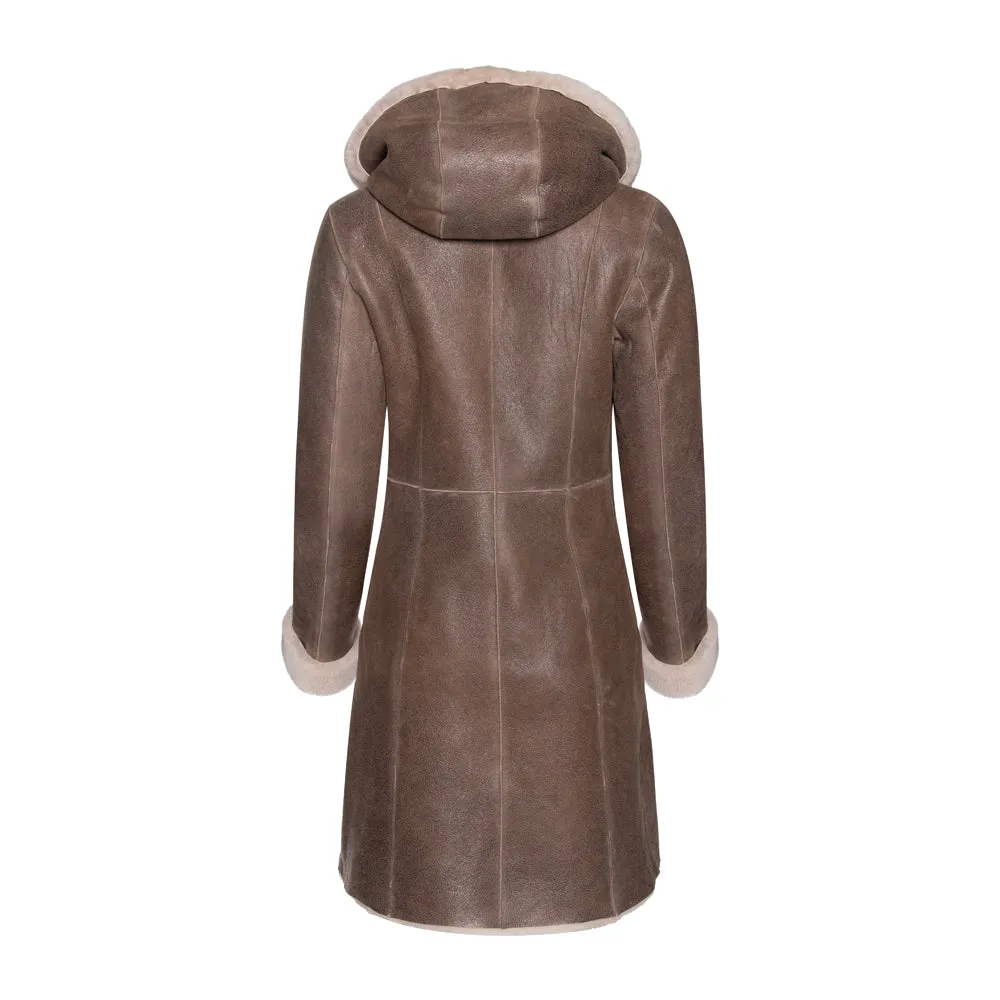 SANTA FE Merino Shearling Hooded Coat