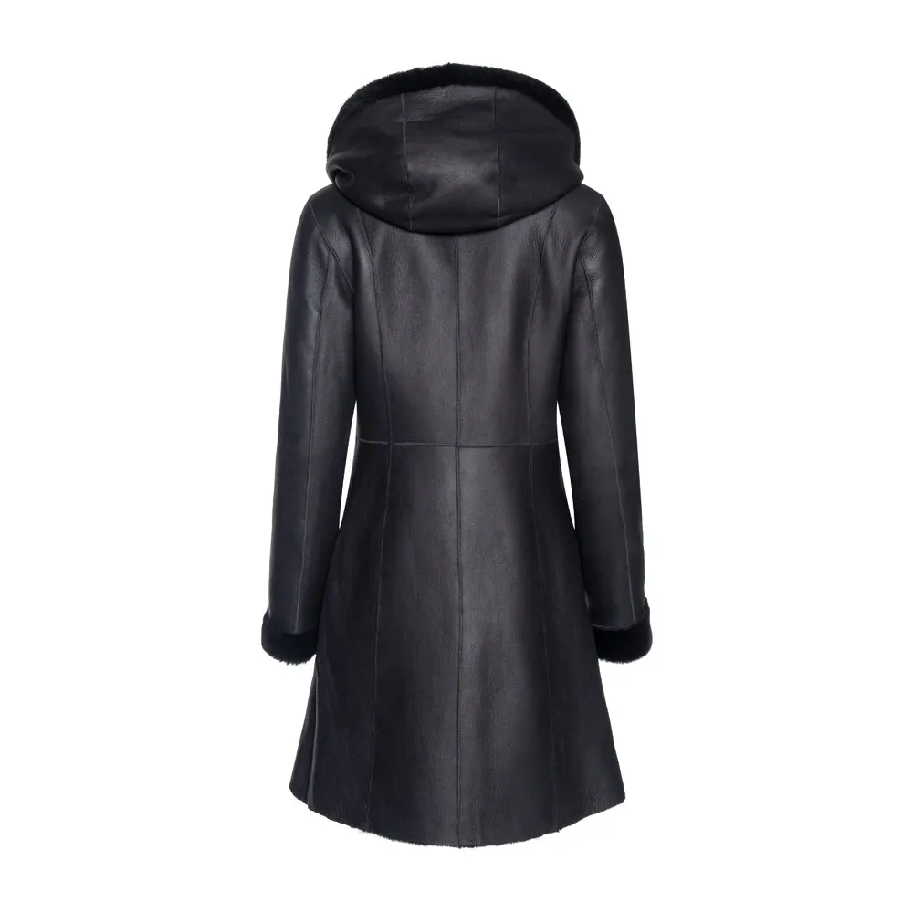 SANTA FE Merino Shearling Hooded Coat