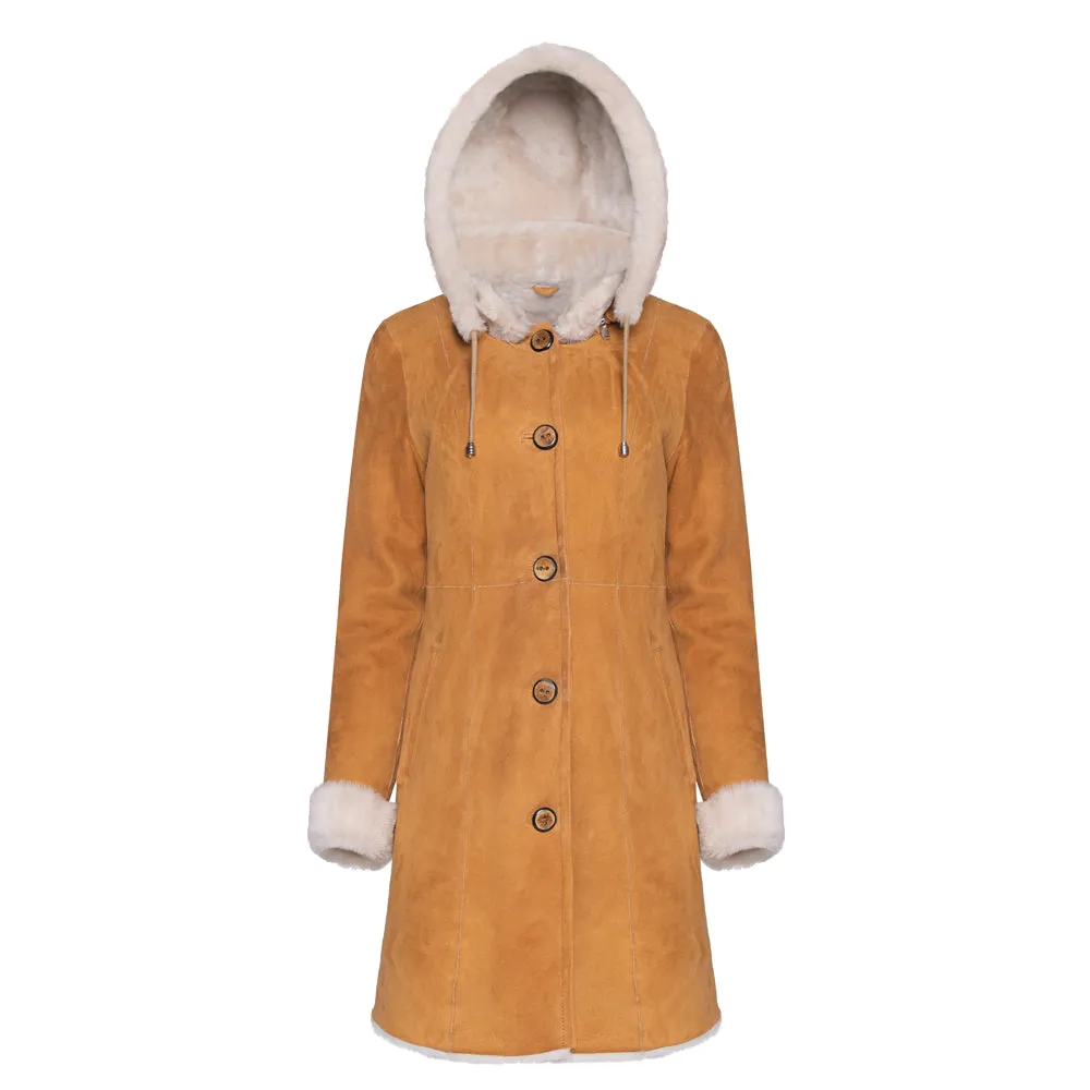 SANTA FE Merino Shearling Hooded Coat