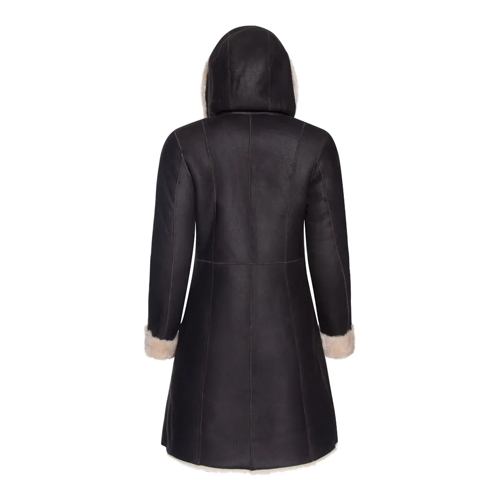 SANTA FE Merino Shearling Hooded Coat