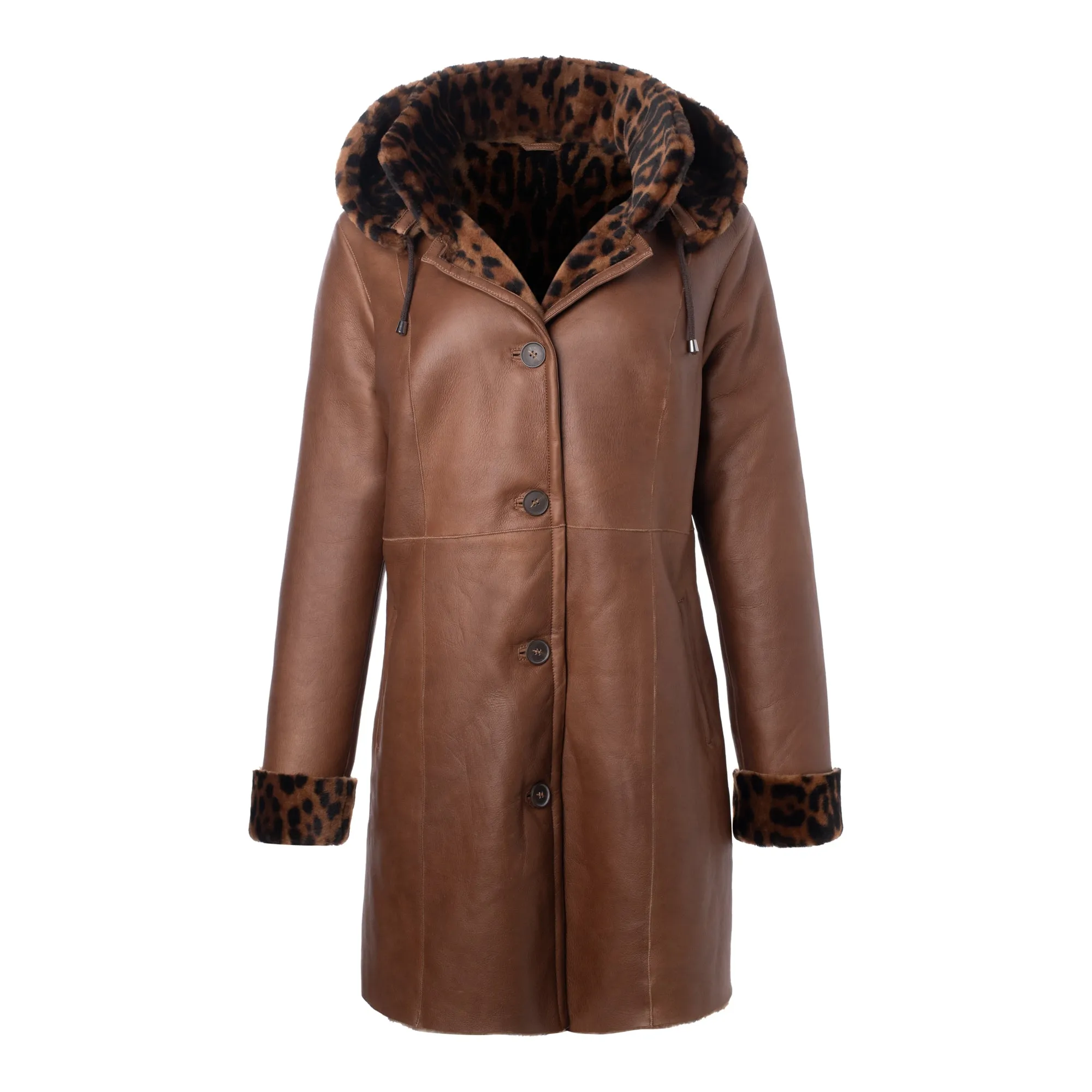 SANTA FE Merino Shearling Hooded Coat