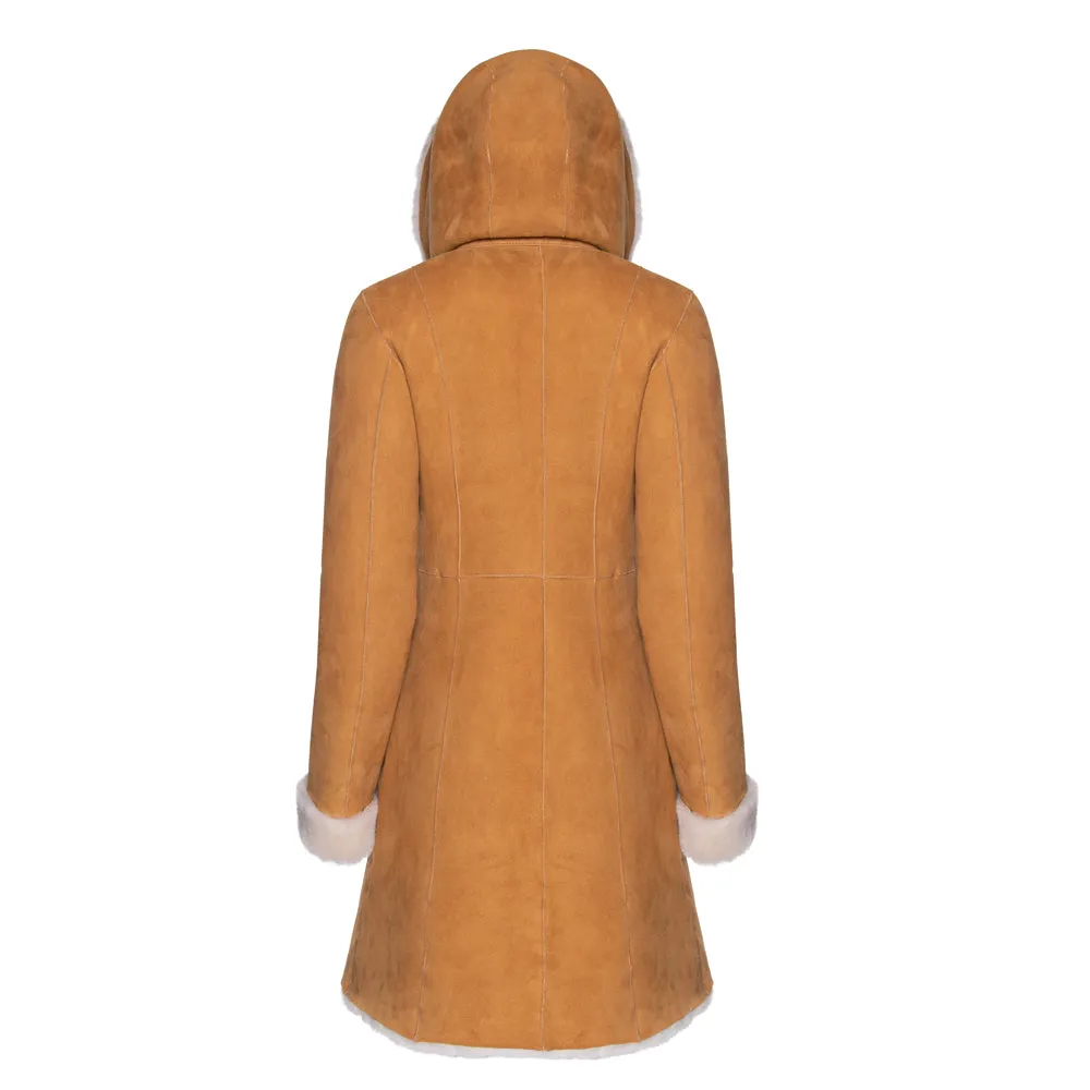 SANTA FE Merino Shearling Hooded Coat