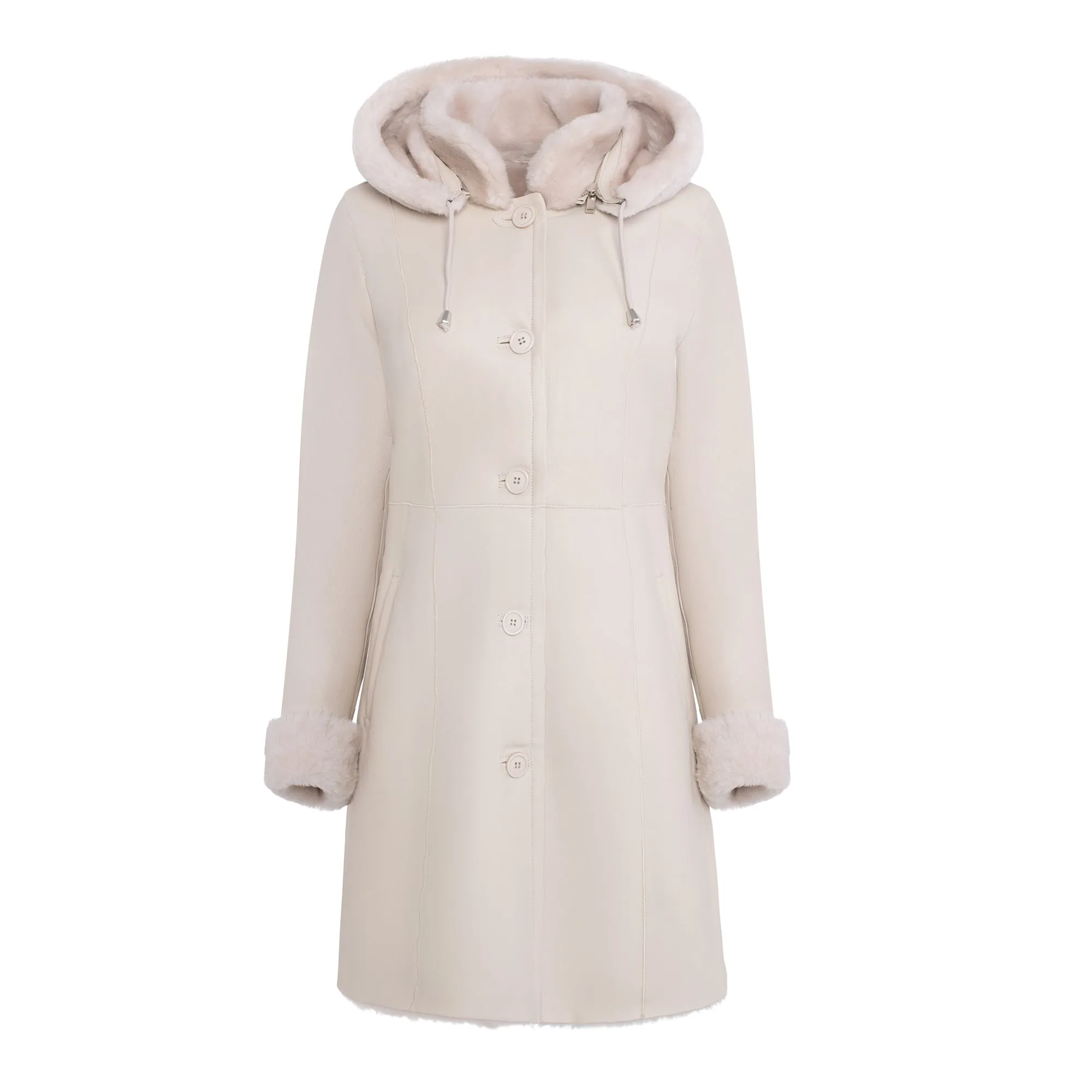 SANTA FE Merino Shearling Hooded Coat
