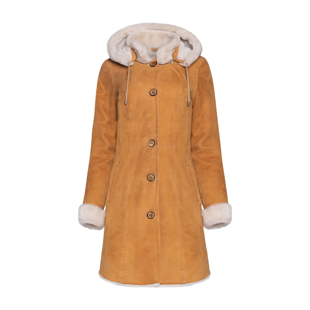 SANTA FE Merino Shearling Hooded Coat