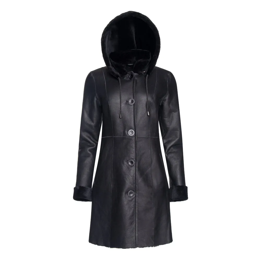 SANTA FE Merino Shearling Hooded Coat
