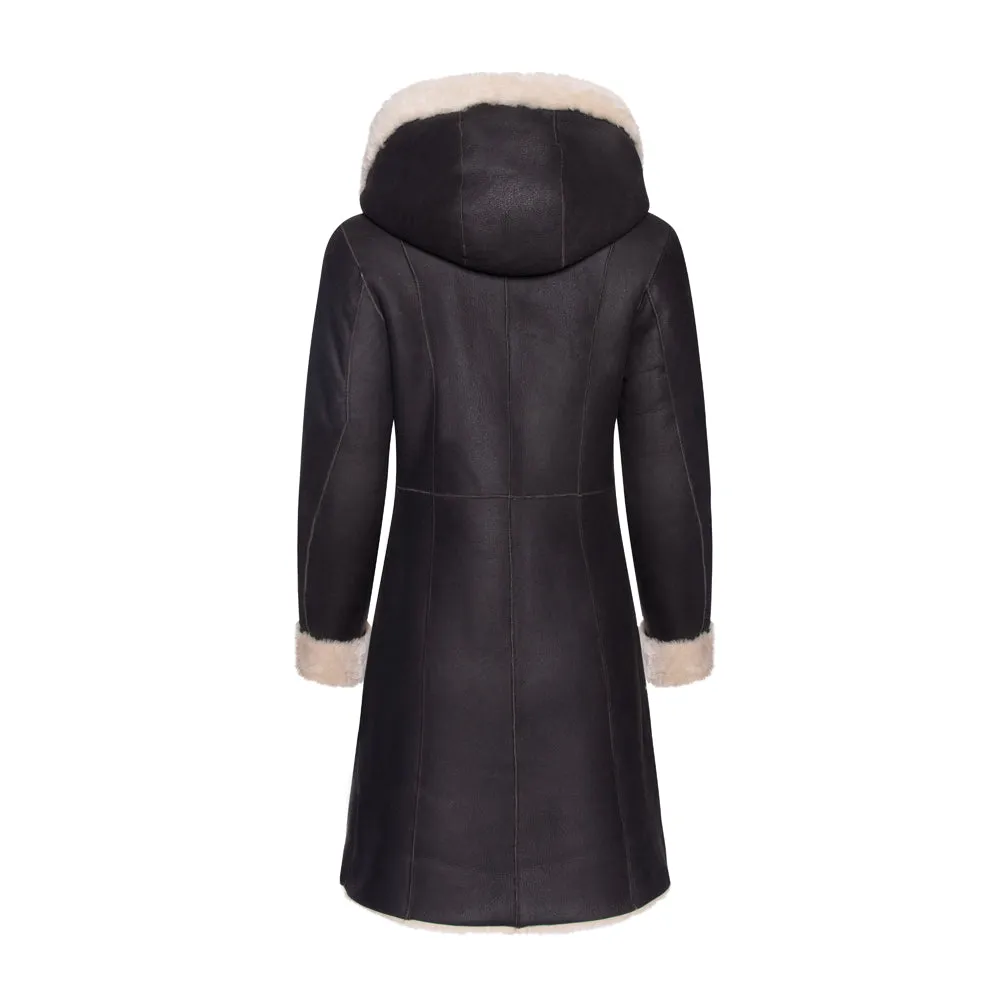 SANTA FE Merino Shearling Hooded Coat