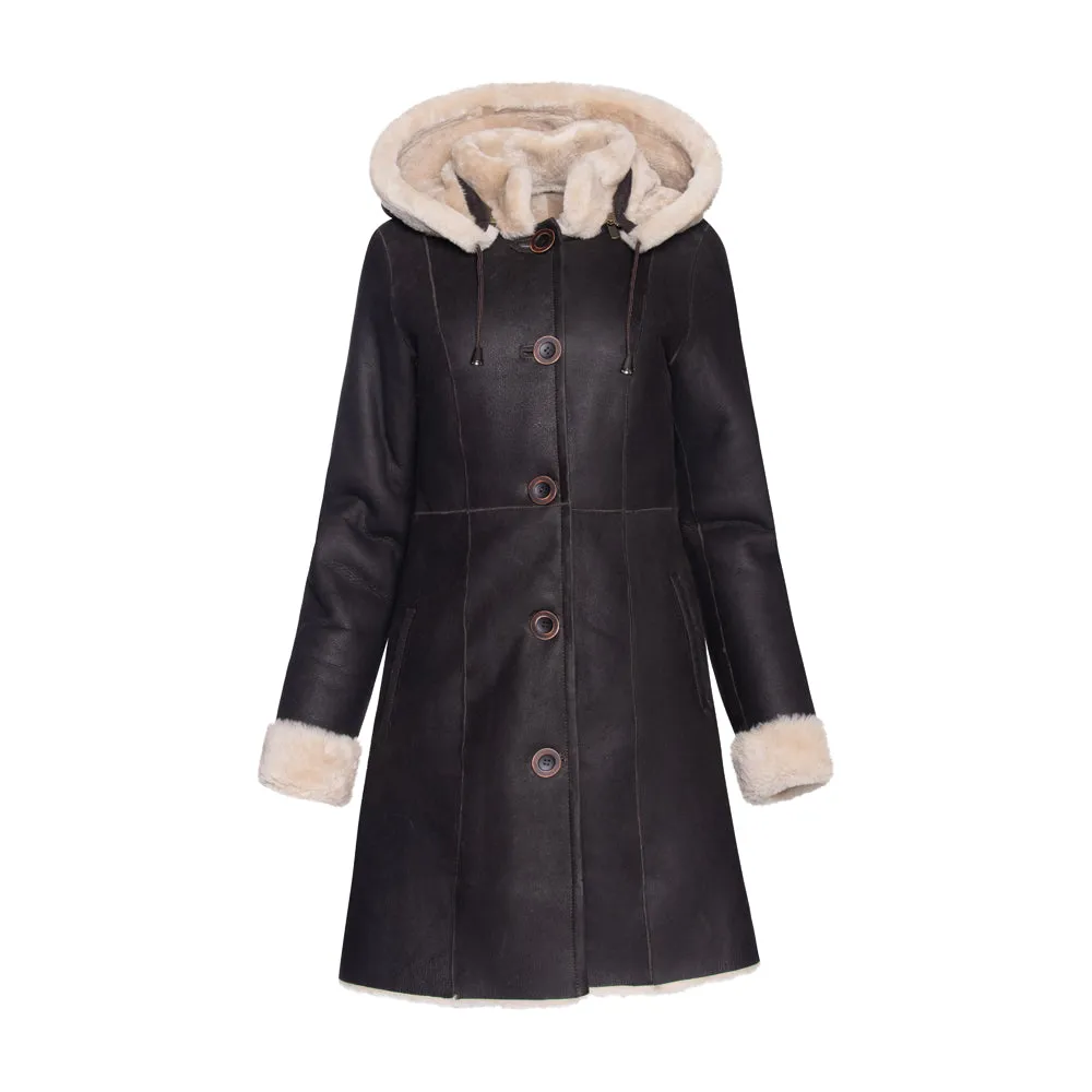 SANTA FE Merino Shearling Hooded Coat