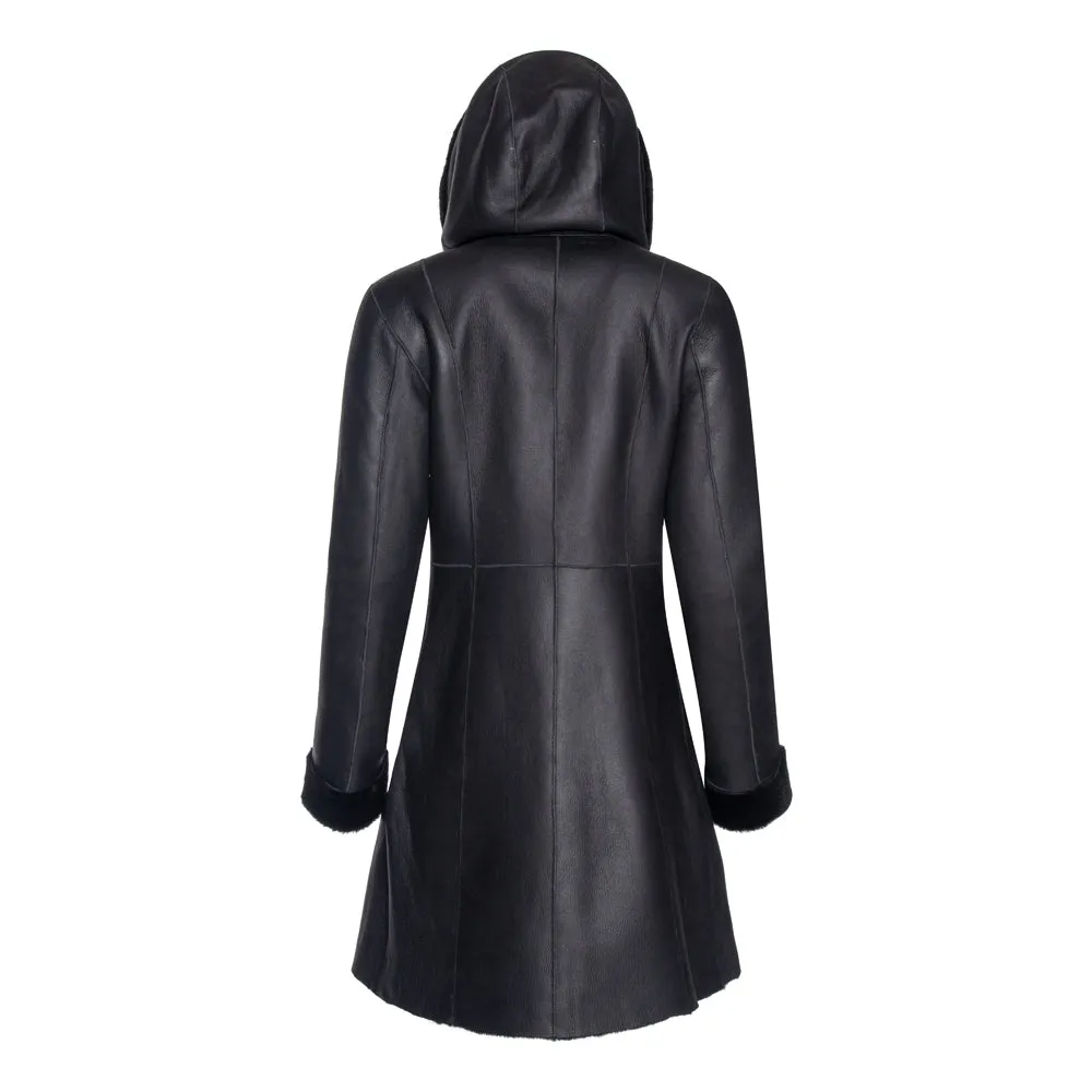 SANTA FE Merino Shearling Hooded Coat