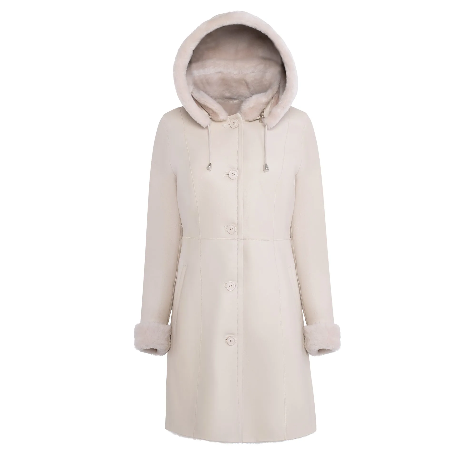 SANTA FE Merino Shearling Hooded Coat