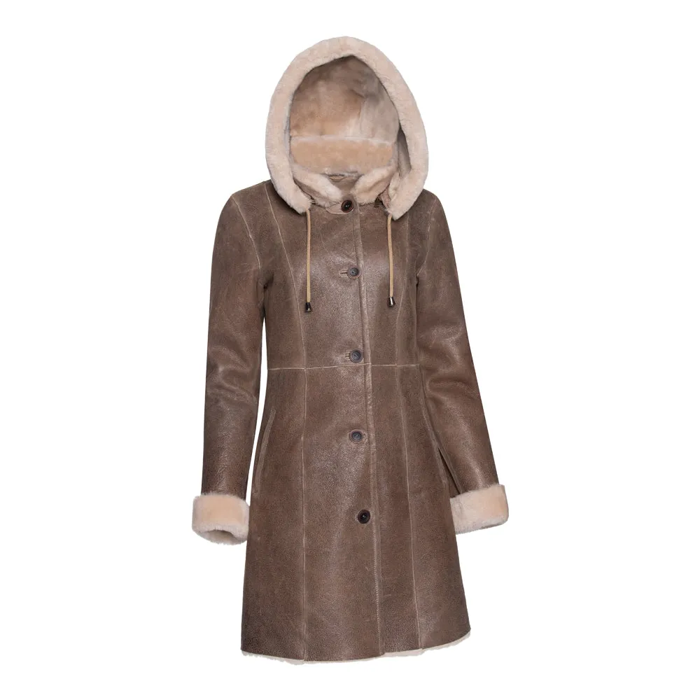 SANTA FE Merino Shearling Hooded Coat